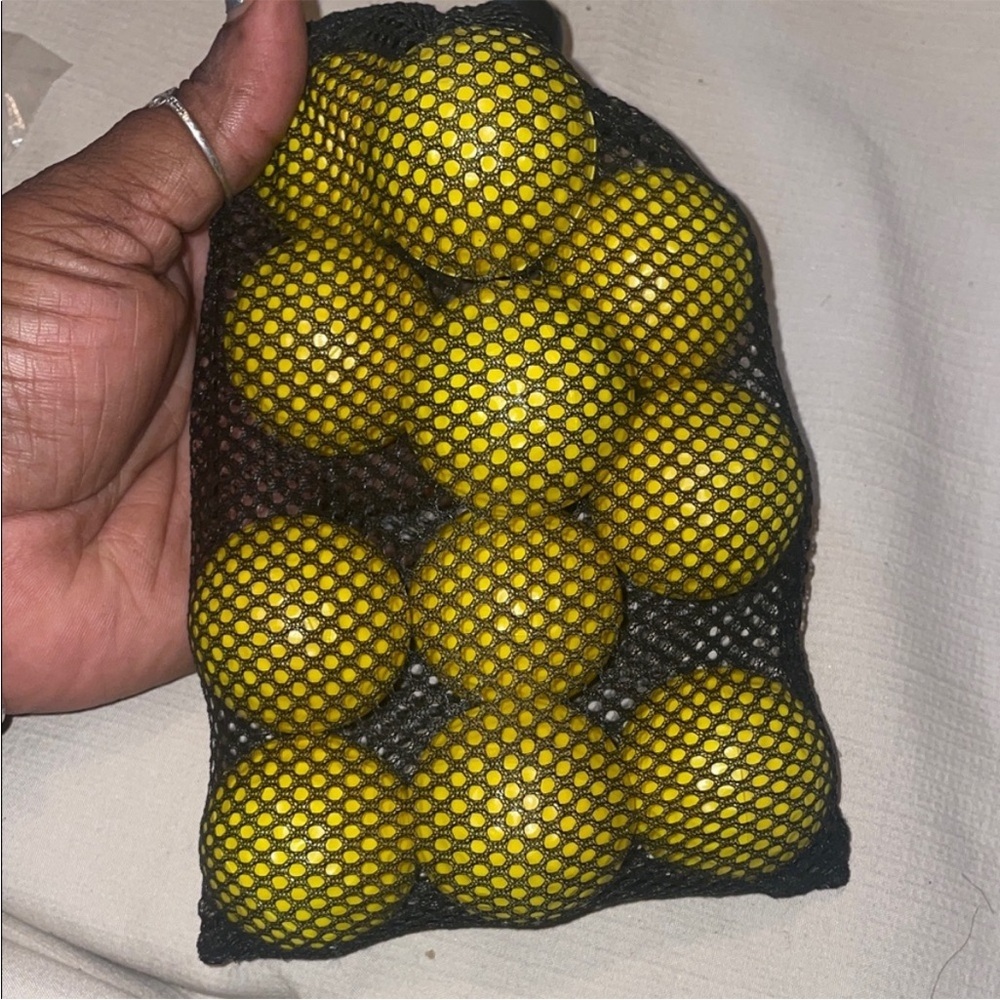 Set of Yellow Practice Golf Balls Foam
